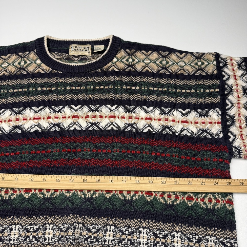 Vintage Cotton Traders Sweater Mens XL Multicolor Fair Isle Pullover Hong Kong - Picture 4 of 6